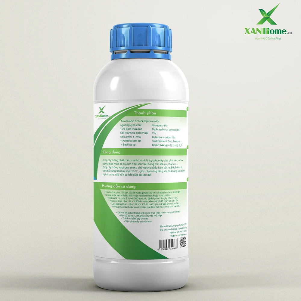 Đạm cá hữu cơ XANHome chai 1L