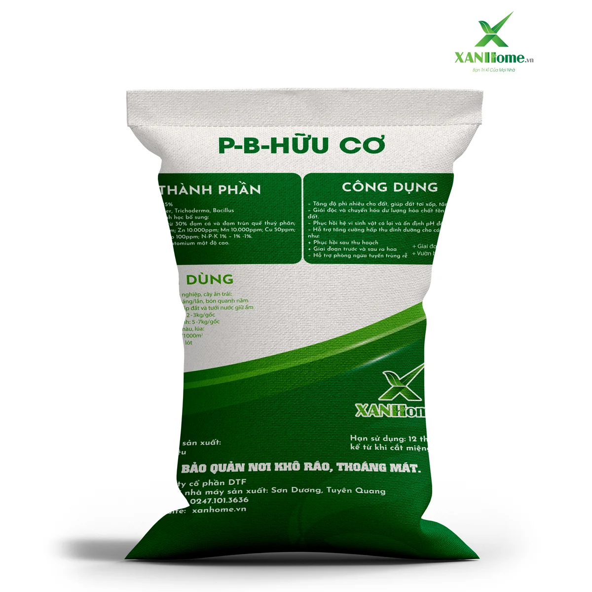 Phân bón trùn quế XANHome bao 25kg