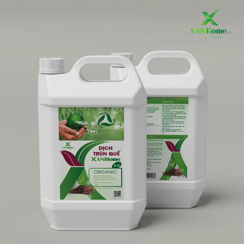 Dịch trùn quế XANHome can 5L