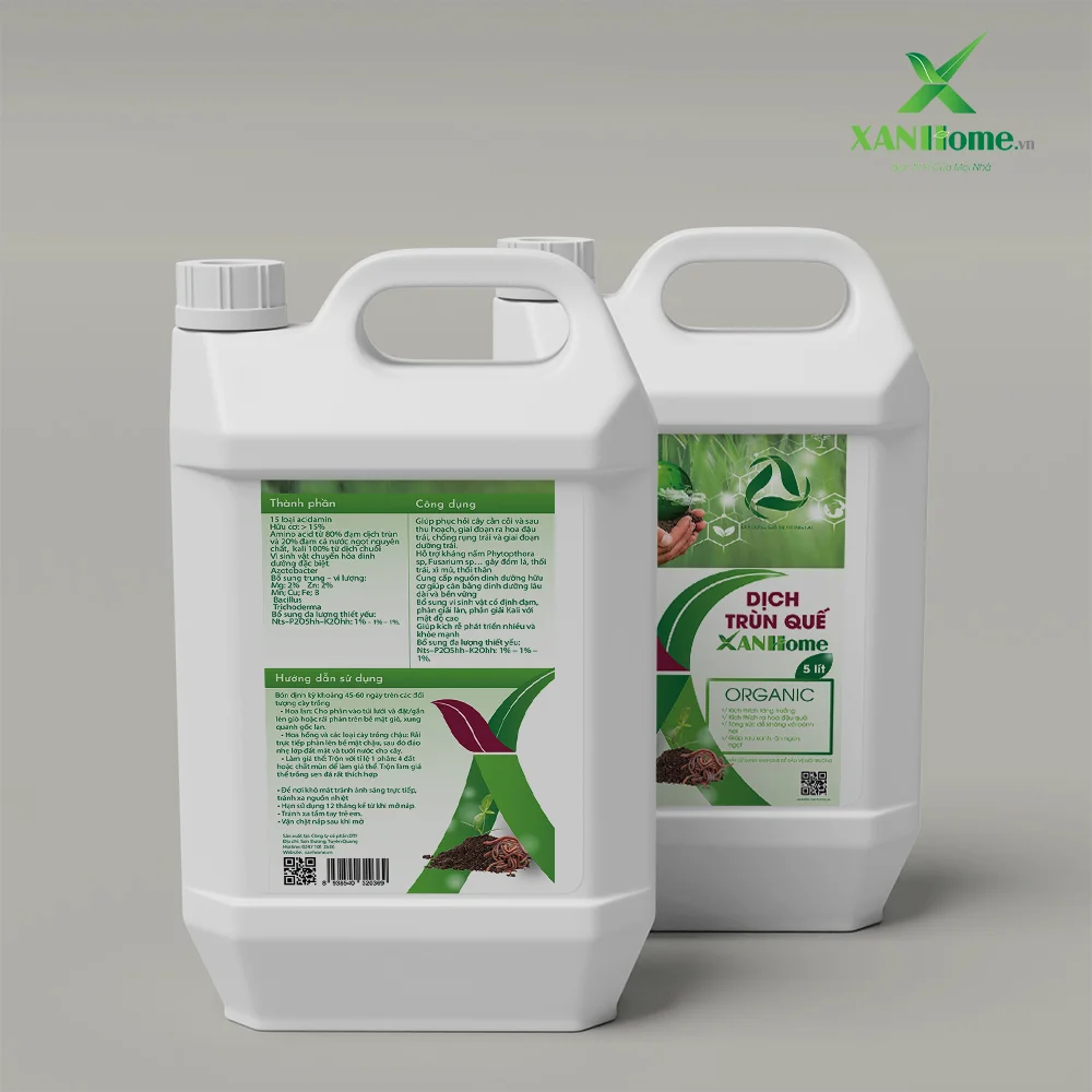 Dịch trùn quế XANHome can 5L